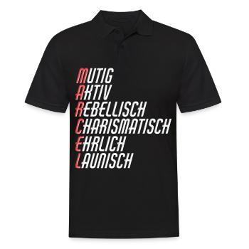 Marcel - Männer Poloshirt - Schwarz - Vorne - Kai (181cm)