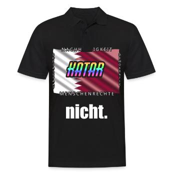 Katar Kritik WM Boykott Spruch - Männer Poloshirt - Schwarz - Vorne - Kai (181cm)