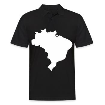 Brazil map flag - Men's Polo Shirt - black - Front - Kai (181cm)