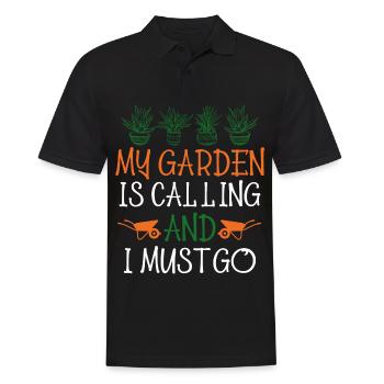 Gardener in the garden Hobby gardener cares for plants - Men's Polo Shirt - black - Front - Kai (181cm)
