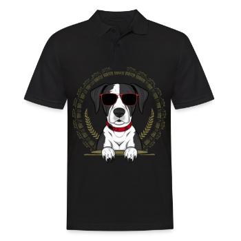 Cool allemand pointeur à poil court avec lunettes de soleil - Polo Homme - noir - Devant - Kai (181cm)