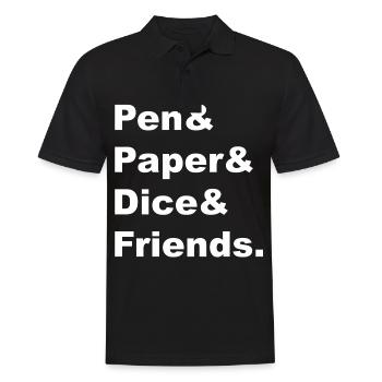 Pen & Paper Brettspiele Spieleabend RPG Geschenk - Männer Poloshirt - Schwarz - Vorne - Kai (181cm)