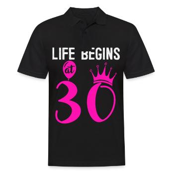 La vie commence à 30, 30 ans - Polo Homme - noir - Devant - Kai (181cm)