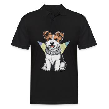 Dandie Dinmont Terrier en dessin animé - Polo Homme - noir - Devant - Kai (181cm)