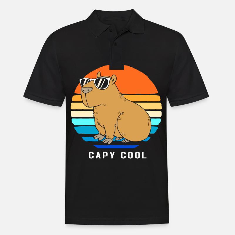 Capybara Capibara - Männer Poloshirt - Schwarz
