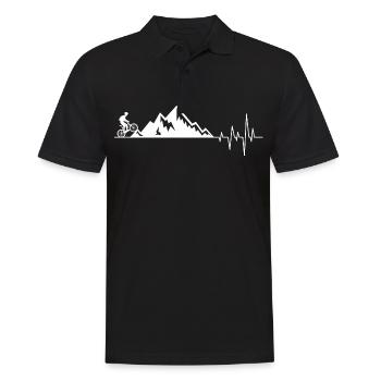 Herzschlag Berge Fahrrad - Männer Poloshirt - Schwarz - Vorne - Kai (181cm)