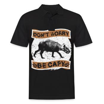 Capybara Wasserschwein Nagetier - Männer Poloshirt - Schwarz - Vorne - Kai (181cm)