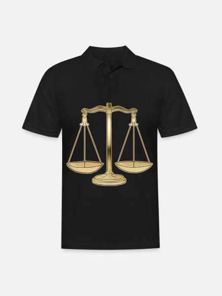 Waage Libra - Männer Poloshirt - Schwarz