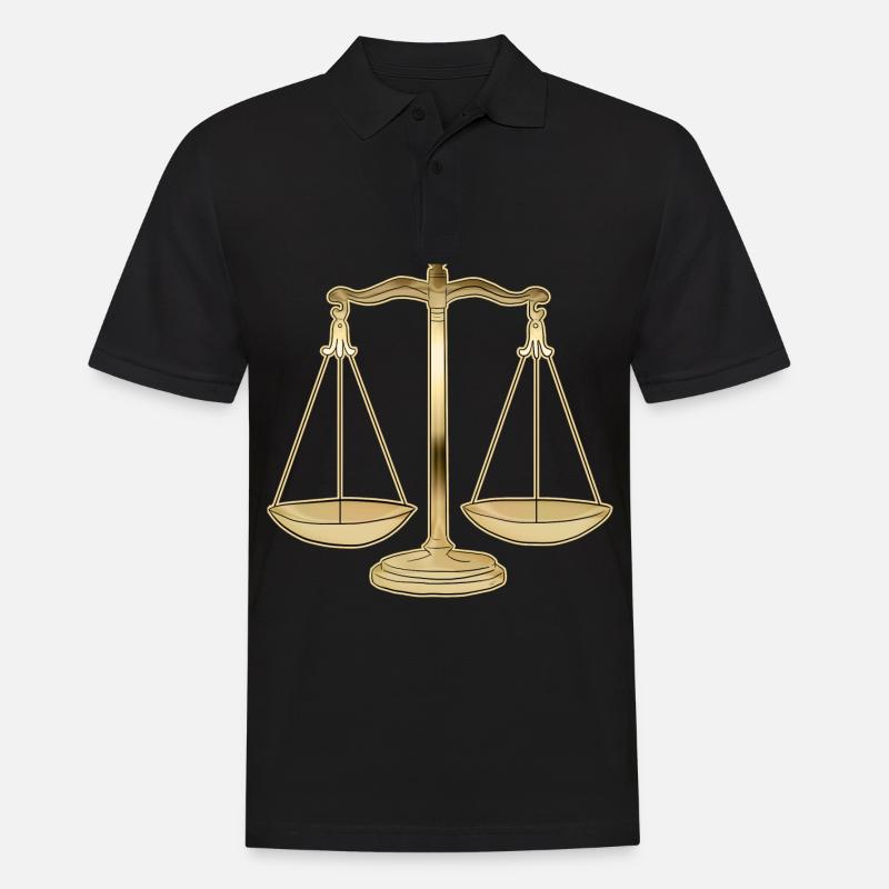 Waage Libra - Männer Poloshirt - Schwarz