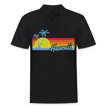 Hawaii Sunrise Vintage - Men's Polo Shirt - black - Front - Kai (181cm)