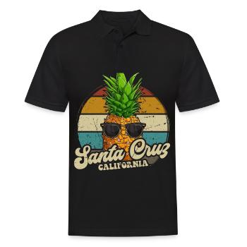 Santa Cruz California rétro vintage ananas des années 70 - Polo Homme - noir - Devant - Kai (181cm)