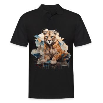 The Power of the - Graffiti Style - Men's Polo Shirt - black - Front - Kai (181cm)