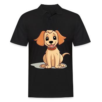 Niedliches Hundedesign für Hundebesitzer - Männer Poloshirt - Schwarz - Vorne - Kai (181cm)