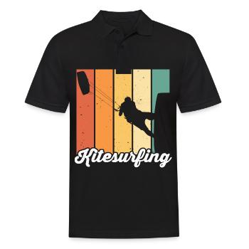 Kitesurfen Kiteboarding Kite Kiten - Männer Poloshirt - Schwarz - Vorne - Kai (181cm)