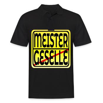 Meisterprüfung bestanden - MEISTER GESELLE - Männer Poloshirt - Schwarz - Vorne - Kai (181cm)