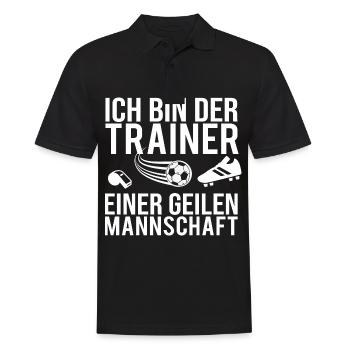 Fußballtrainer Spruch Bester Trainer Fußballcoach - Männer Poloshirt - Schwarz - Vorne - Kai (181cm)
