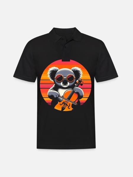 Violoncelle Koala - Polo Homme - noir