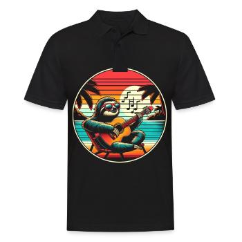 Gitarre - Männer Poloshirt - Schwarz - Vorne - Kai (181cm)