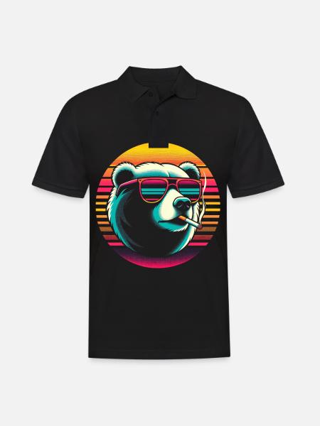 Bear Cigarette - Men's Polo Shirt - black
