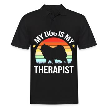 Therapiehund - Männer Poloshirt - Schwarz - Vorne - Kai (181cm)
