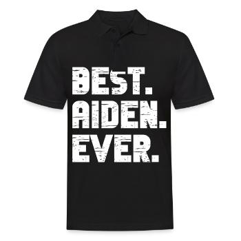 Best Aiden Ever Retro Gift Saying Birthday - Men's Polo Shirt - black - Front - Kai (181cm)