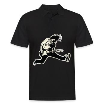 Gitarre Gitarrist Musikband E-Gitarre Geschenk - Männer Poloshirt - Schwarz - Vorne - Kai (181cm)