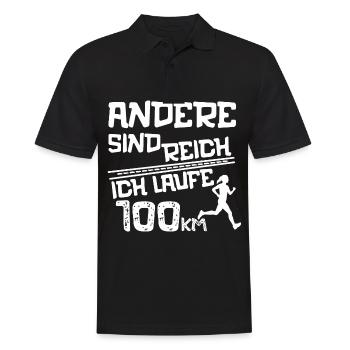 Ultramarathon 100 Kilometer Ultralaufen Geschenk - Männer Poloshirt - Schwarz - Vorne - Kai (181cm)