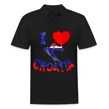 J'adore la Croatie T-shirt - cadeau Croatie - Polo Homme - noir - Devant - Kai (181cm)