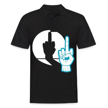 Cadeau de provocation au doigt du milieu - Polo Homme - noir - Devant - Kai (181cm)