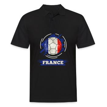 Drapeau du pays de football France - Polo Homme - noir - Devant - Kai (181cm)