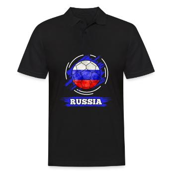 Drapeau du pays de football Russie - Polo Homme - noir - Devant - Kai (181cm)