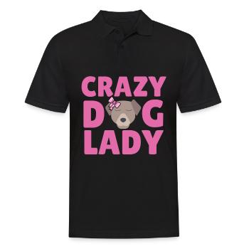 Verrückte Hunde Dame - Männer Poloshirt - Schwarz - Vorne - Kai (181cm)