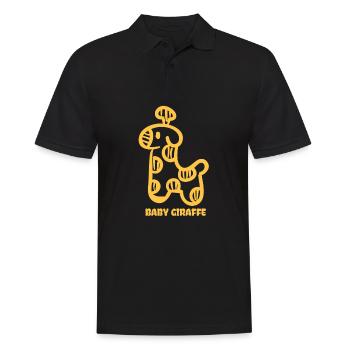 Baby Giraffe - Männer Poloshirt - Schwarz - Vorne - Kai (181cm)