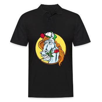 Roméo Lover Horse (cheval) - Polo Homme - noir - Devant - Kai (181cm)