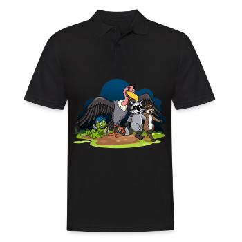 Stolzer Katzen Papa - Männer Poloshirt - Schwarz - Vorne - Kai (181cm)