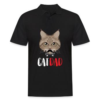 Stolzer Katzen Papa - Männer Poloshirt - Schwarz - Vorne - Kai (181cm)