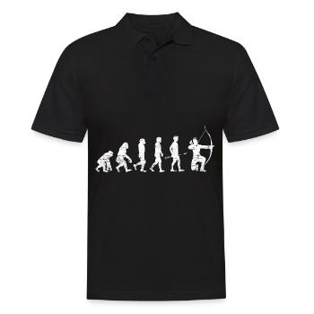 Evolution Bogenschießen Geschenk - Männer Poloshirt - Schwarz - Vorne - Kai (181cm)