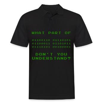 WHAT PART DO NOT YOU UNDERSTAND? - Men's Polo Shirt - black - Front - Kai (181cm)