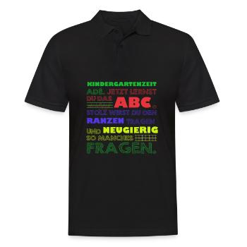 Einschulung Schule Geschenkidee Schulbeginn - Männer Poloshirt - Schwarz - Vorne - Kai (181cm)