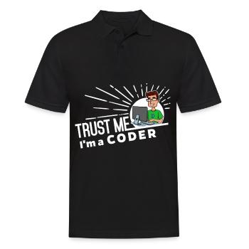Programmierer - Vertrau mir - Männer Poloshirt - Schwarz - Vorne - Kai (181cm)