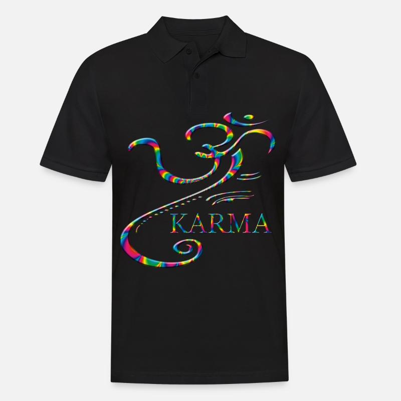 Karma - Männer Poloshirt - Schwarz