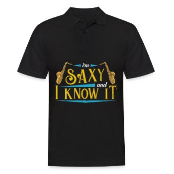 Lustig Saxophonist Saxofonistin Geschenk - Männer Poloshirt - Schwarz - Vorne - Kai (181cm)