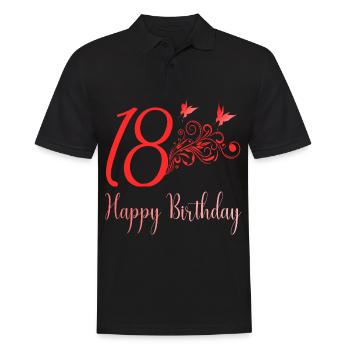 18th birthday - Men's Polo Shirt - black - Front - Kai (181cm)