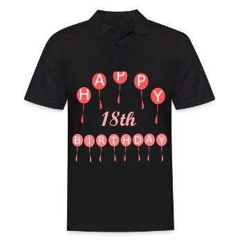 18th birthday - Men's Polo Shirt - black - Front - Kai (181cm)