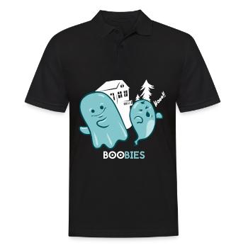 Ghosts T-Shirt Boobies Funny Halloween T-Shirt - Men's Polo Shirt - black - Front - Kai (181cm)