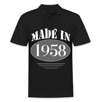 60ème anniversaire Année de naissance 1958 - Polo Homme - noir - Devant - Kai (181cm)