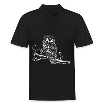 Joli cadeau hibou blanc - Polo Homme - noir - Devant - Kai (181cm)