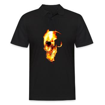 Burning skull design of cool skull - Men's Polo Shirt - black - Front - Kai (181cm)