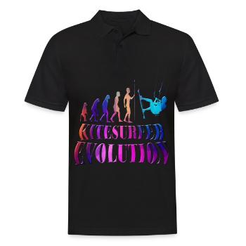 Kitesurfing - Men's Polo Shirt - black - Front - Kai (181cm)