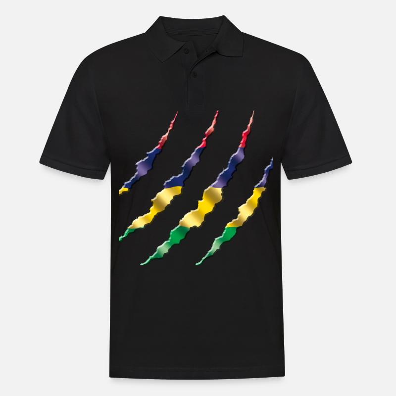 Mauritius - Männer Poloshirt - Schwarz